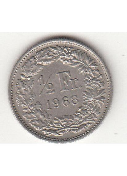 1968 - 1/2 Franc  Svizzera Standing Helvetia SPL++